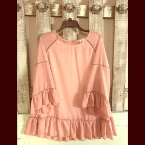 Paisley Vine blush pink sheer blouse